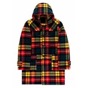 Gloverall Women's Buchanan Camel Tartan Reversible Morris Duffle Coat Size M